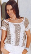 Блуза с вертикальными ажурными полосами