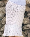 Белая сетчатая юбка с каймой