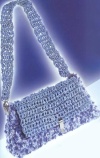 Голубая сумочка крючком с застежками клипсами