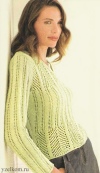 Пуловер женский ажурными узорами