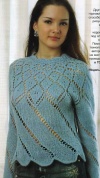 Пуловер вязанный от горловины