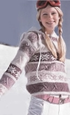 Пуловер в полоску со снежинками