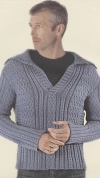 Пуловер узорчатый с воротником