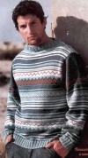 Пуловер мужской спицами