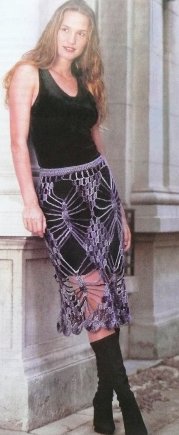 Фото модной юбки крючком