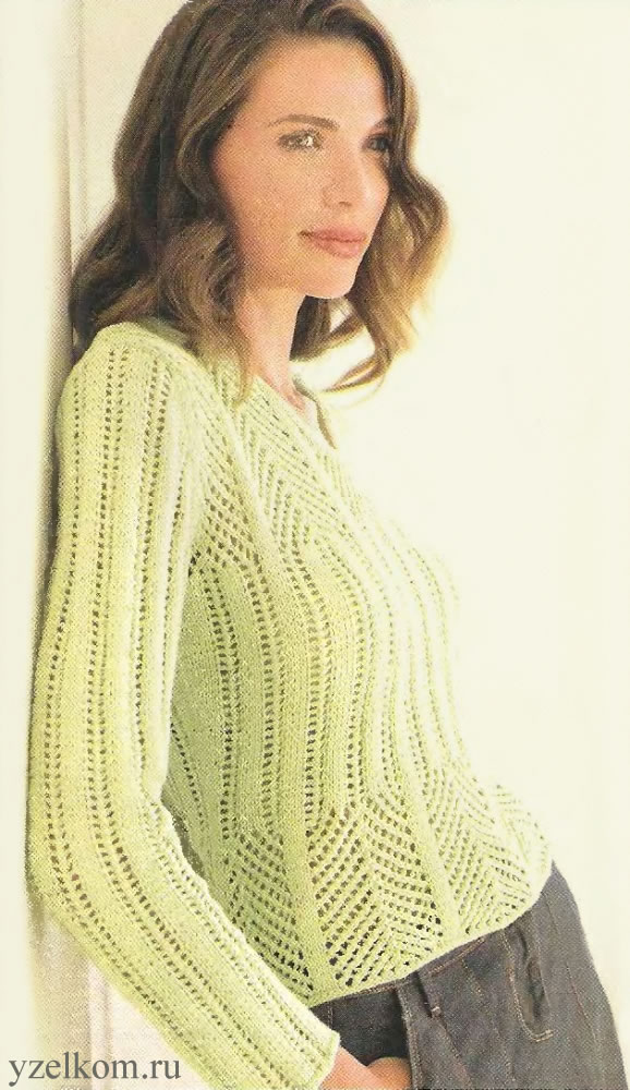 пуловер женский на спицах