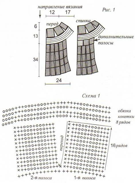 схемы вязания крючком кофты