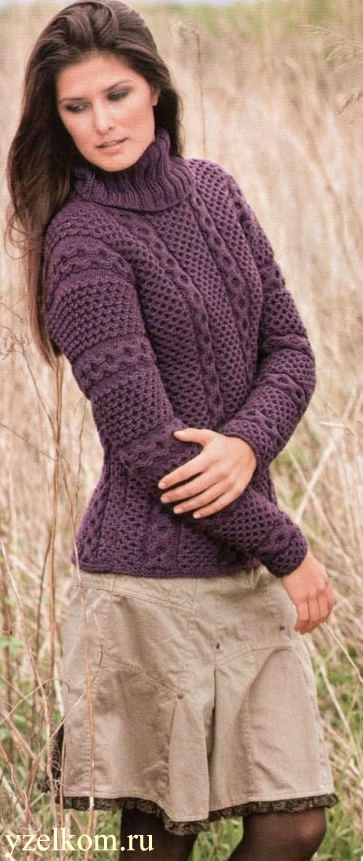 свитер вязанный спицами