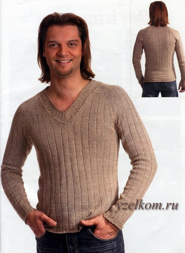 мужской пуловер связать спицами