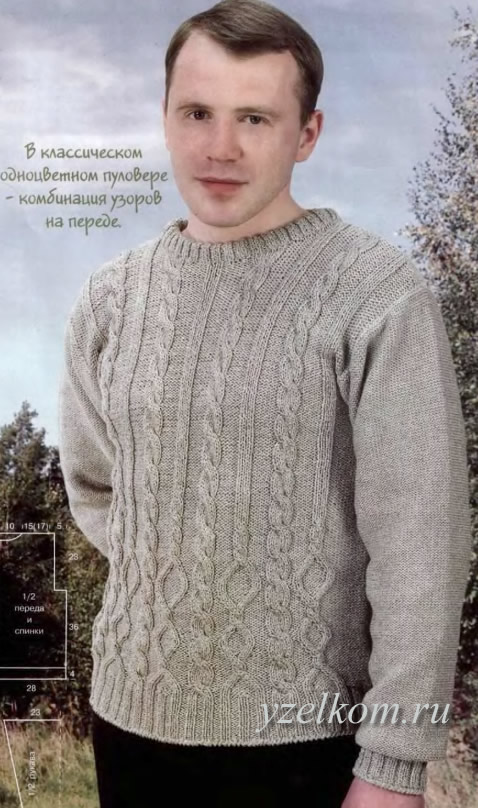 мужские свитера связанные спицами