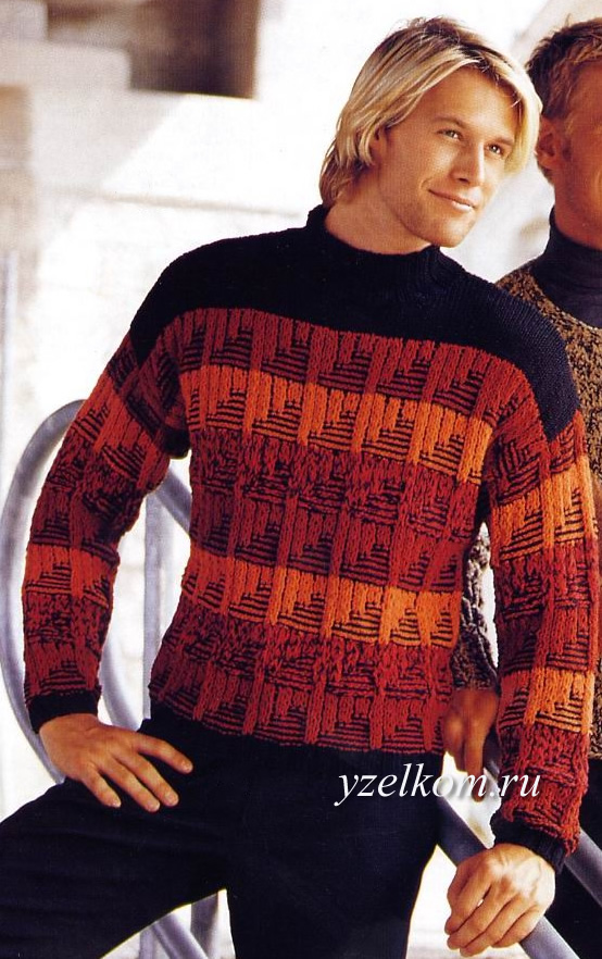 свитер мужской спицами фото