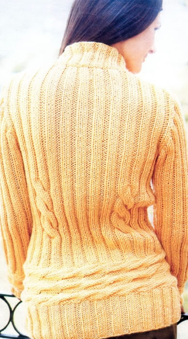 свитер резинкой спицы