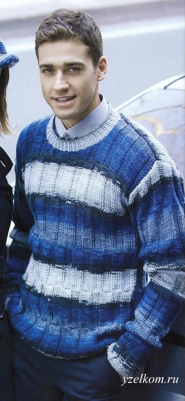 мужской пуловер простой вязкой