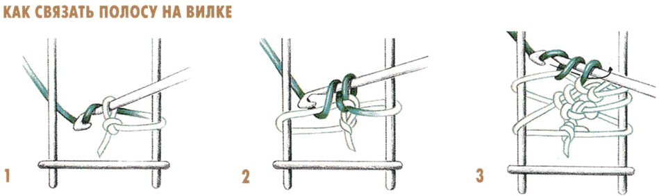 вязание на вилке крючком