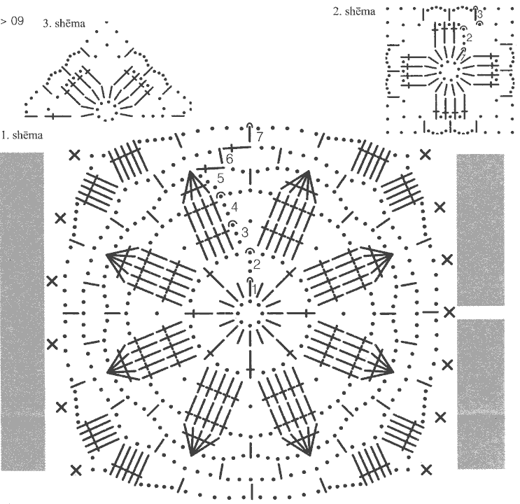 схема вязания квадратный мотив