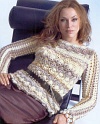 Ажурный пуловер связанный спицами