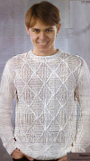 Пуловер мужской вязаный спицами