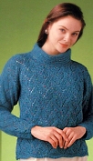 Пуловер ажурным узором на спицах