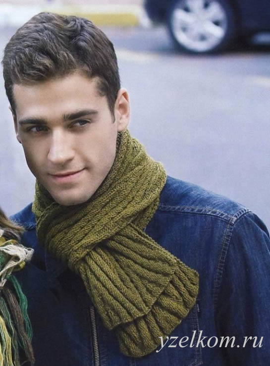 мужские вязаные шарфы