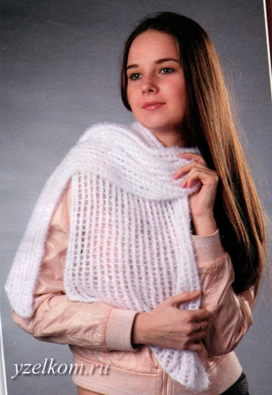 шарф женский вязаный спицами