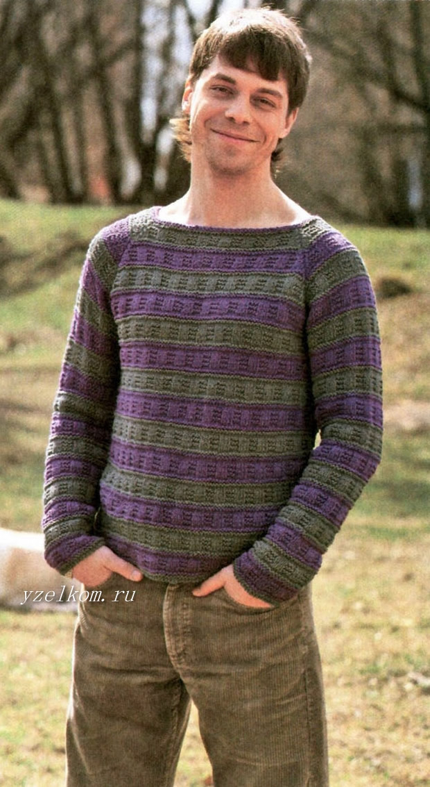 пуловер мужской с описанием
