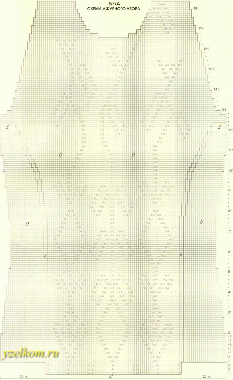 схема вязания ажурного пуловера