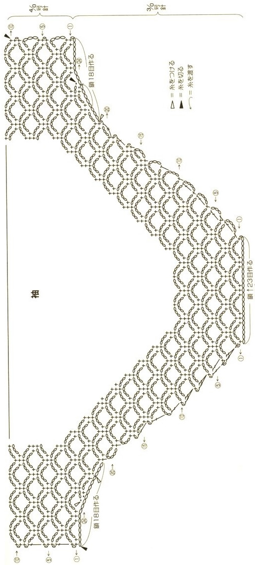 схема ажурного узора кофточки