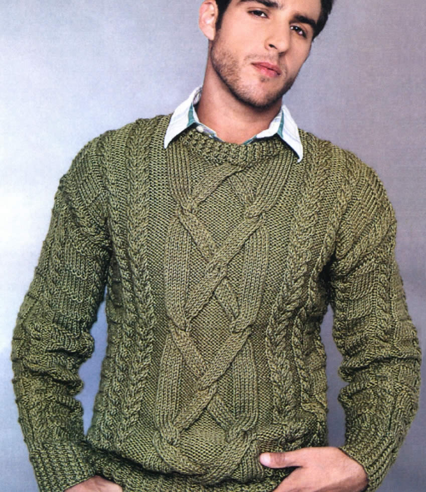 Мужской свитер с жаккардовым узором схема Для мужчин » Люблю Вязать